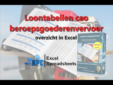 Loontabellen CAO beroepsgoederenvervoer in Excel ✅