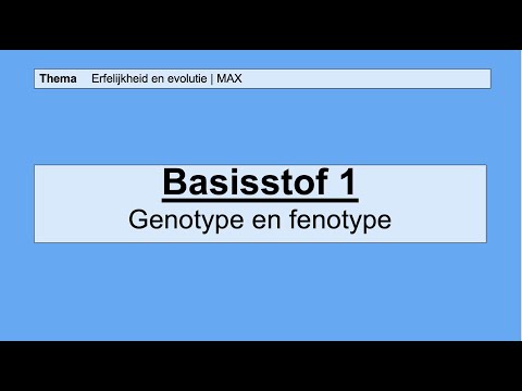 VMBO HAVO 2 | Erfelijkheid en evolutie | Basisstof 1 Genotype en fenotype | MAX