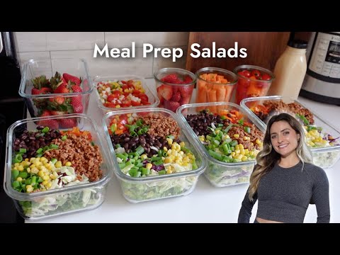 Meal Prep Salads That Will Last a Week! How to Keep Salad Fresh Longer| Nutritarian Plant Based